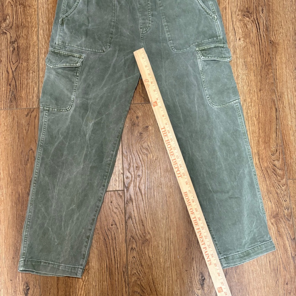 GAP Denim Easy Jean Womens M Olive Green Cargo Pants Relaxed Fit Drawstring - Picture 6 of 11